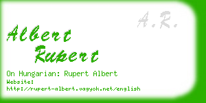 albert rupert business card